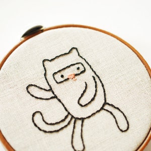 Ninja Cat in 5 Poses Hand Embroidery Pattern PDF image 2