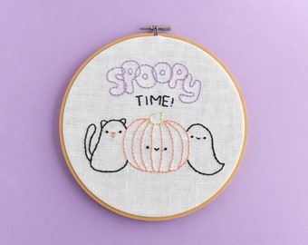 Not So Spooky Spoopy Time Halloween Mini Embroidery Pattern