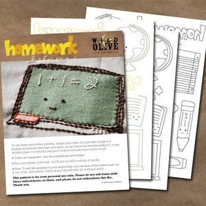 Homework Helpers Back to School Embroidery Pattern image 2