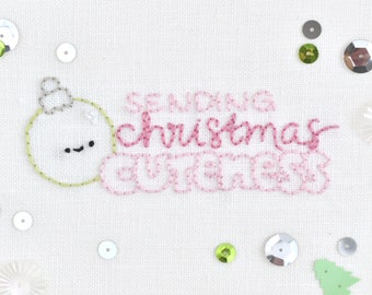 Sending Christmas Cuteness - Kawaii Embroidery Pattern Advent Calendar Stitching Club