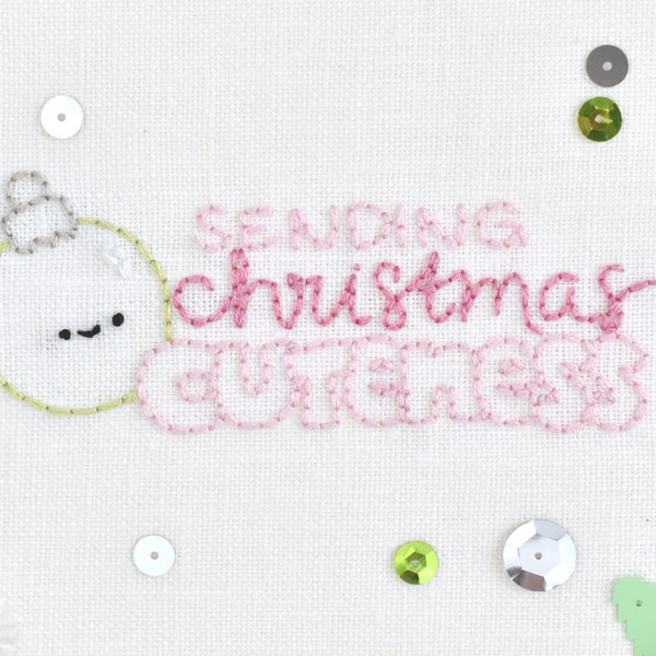 Sending Christmas Cuteness - Kawaii Embroidery Pattern Advent Calendar Stitching Club