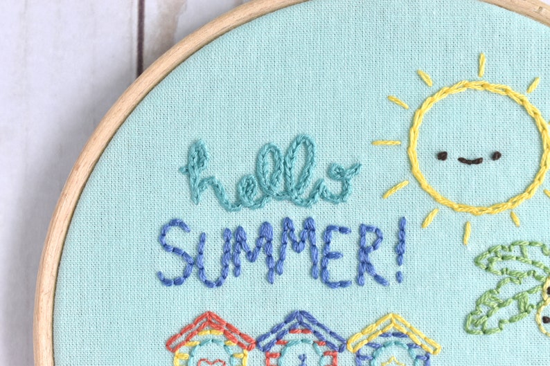 Hello Summer PDF Hand Embroidery Pattern image 3