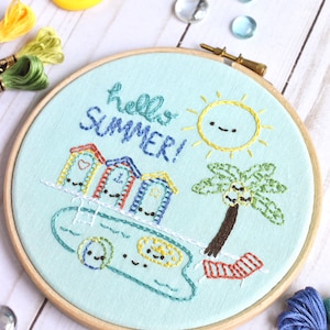 Hello Summer PDF Hand Embroidery Pattern image 6
