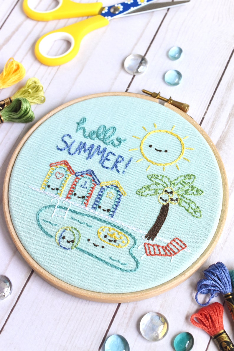 Hello Summer PDF Hand Embroidery Pattern image 6