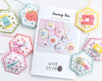 Sewing Bee Felt Ornament Pattern - Printed Pattern Booklet