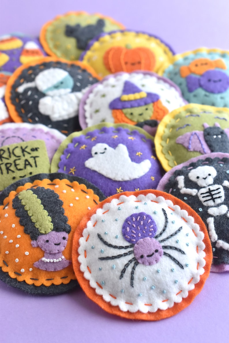 Not-So-Spooky Felt Ornaments DIY Halloween Project with PDF Patterns and Instructions image 7