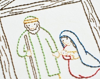 The Stable - Christmas Nativity PDF Embroidery Pattern