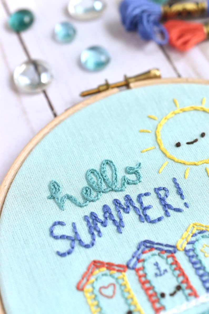 Hello Summer PDF Hand Embroidery Pattern image 9