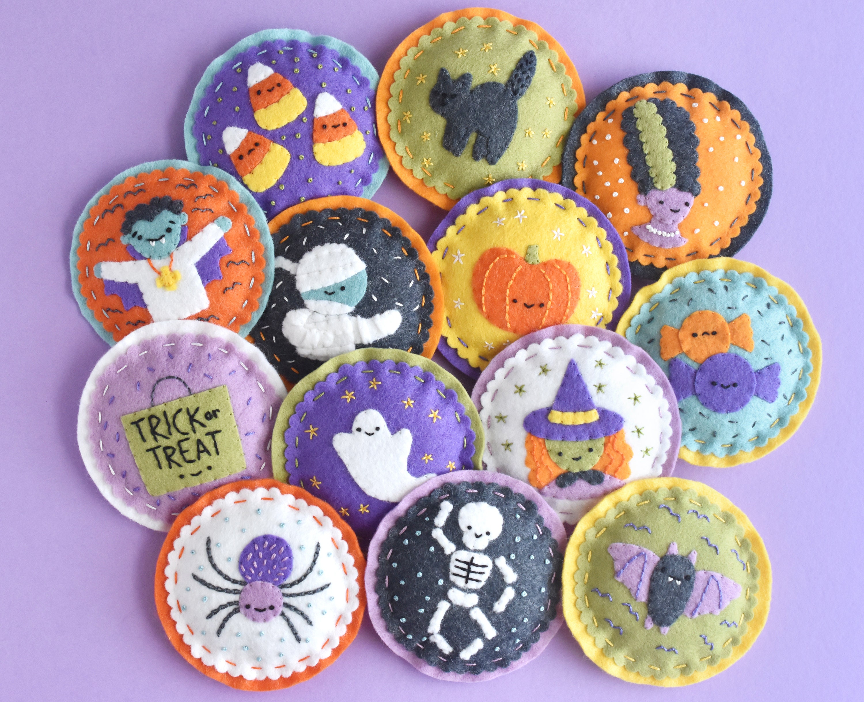 Not-So-Spooky Felt Ornaments - DIY Halloween Project with PDF Patterns and Instructions