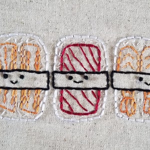 Silly Sushi Japanese Foods Digital Hand Embroidery Pattern image 5