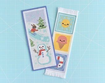 Bookmark the Seasons Pattern - Kawaii Cross Stitch PDF