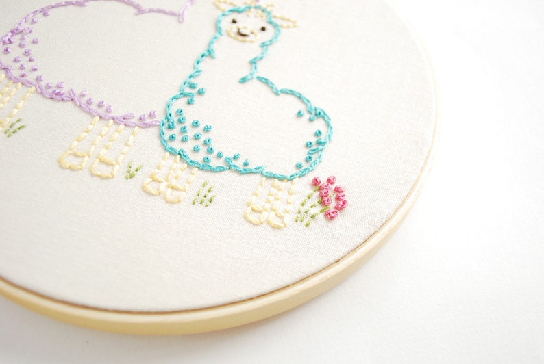 Loving Alpacas Animal Mama and Baby Embroidery Pattern image 4