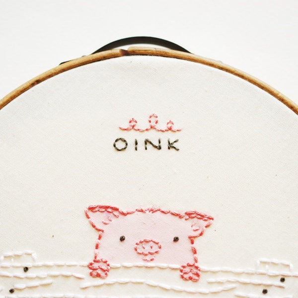 OINK - Piggy Mini Embroidery Pattern
