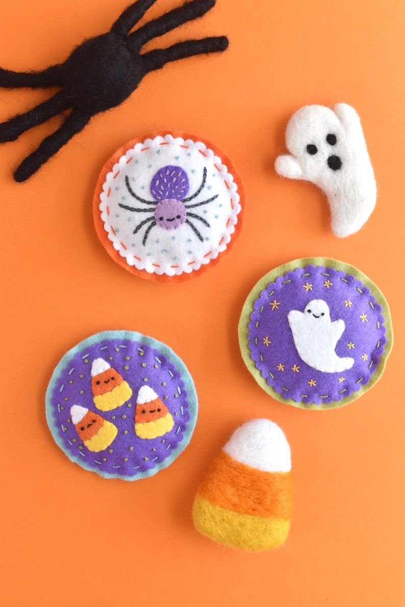 Not-So-Spooky Felt Ornaments DIY Halloween Project with PDF Patterns and Instructions image 8