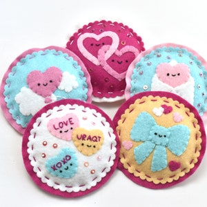 Hearts Day Felt Ornaments DIY Project PDF Patterns and Instructions image 7