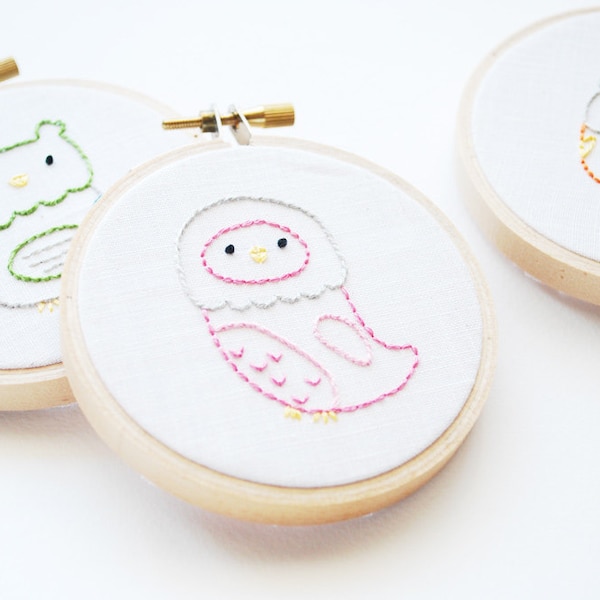 Little Owls - Bird Mini Embroidery Pattern
