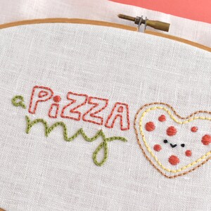 A Pizza My Heart PDF Hand Embroidery Pattern image 6