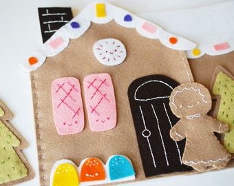 Sweet Gingerbread Scene - Felt Play Set Project PDF Patterns and Instructions