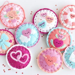 Hearts Day Felt Ornaments - DIY Project PDF Patterns and Instructions