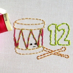 12 (Days of Christmas) - Song Inspired PDF Embroidery Pattern