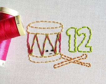 12 (Days of Christmas) - Song Inspired PDF Embroidery Pattern
