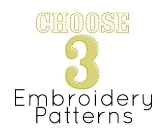 Choose Any 3 PDF Embroidery Patterns