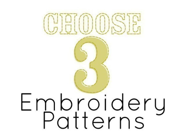 Choose Any 3 PDF Embroidery Patterns image 1