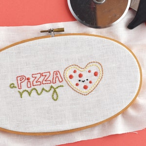 A Pizza My Heart PDF Hand Embroidery Pattern image 3