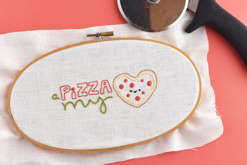 A Pizza My Heart PDF Hand Embroidery Pattern image 3