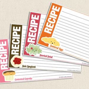 Food Friends 3x5-inch Printable Recipe Cards image 1