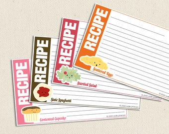 Food Friends - 3x5-inch Printable Recipe Cards