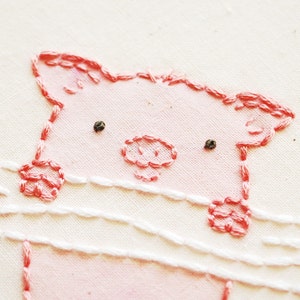 OINK Piggy Mini Embroidery Pattern image 3