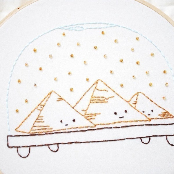 PDF Embroidery Pattern - Snowdomes of the World