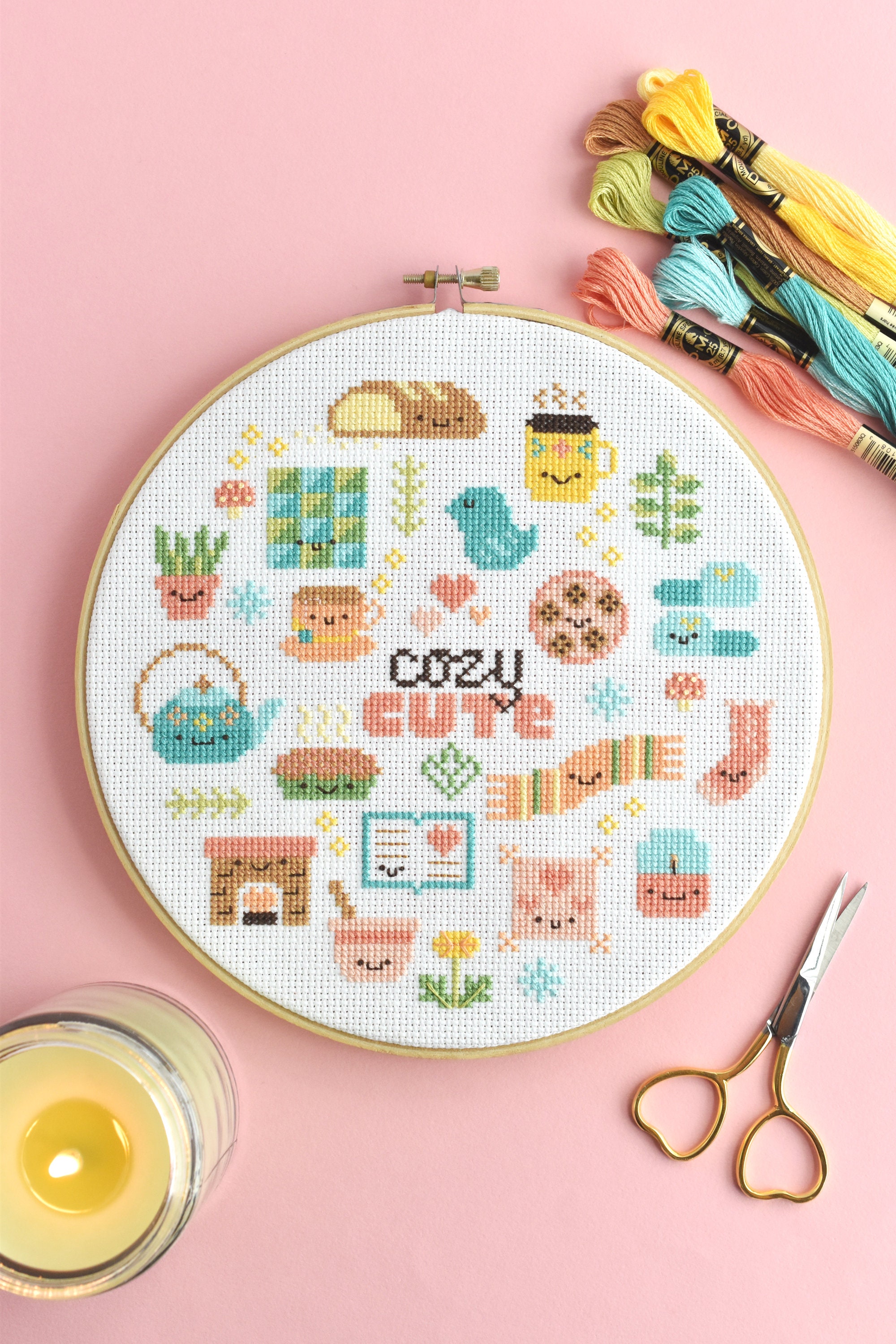 Cozy Cute - Kawaii Hygge PDF Cross Stitch Pattern - Etsy