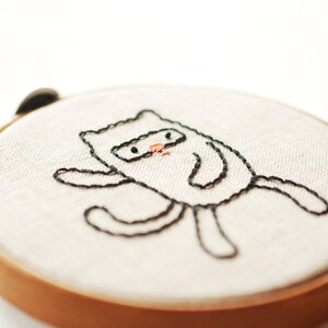 Ninja Cat in 5 Poses Hand Embroidery Pattern PDF image 3