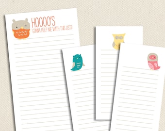 Little Owls - Printable To Do Lists