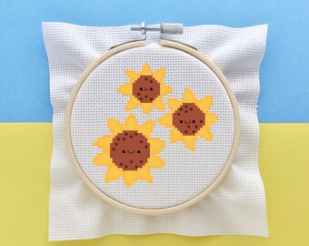 Sunflowers for Ukraine Cross Stitch Pattern