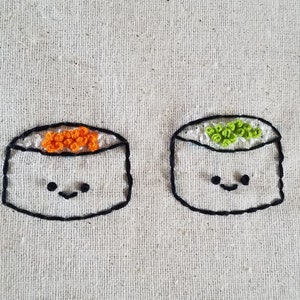 Silly Sushi Japanese Foods Digital Hand Embroidery Pattern image 6