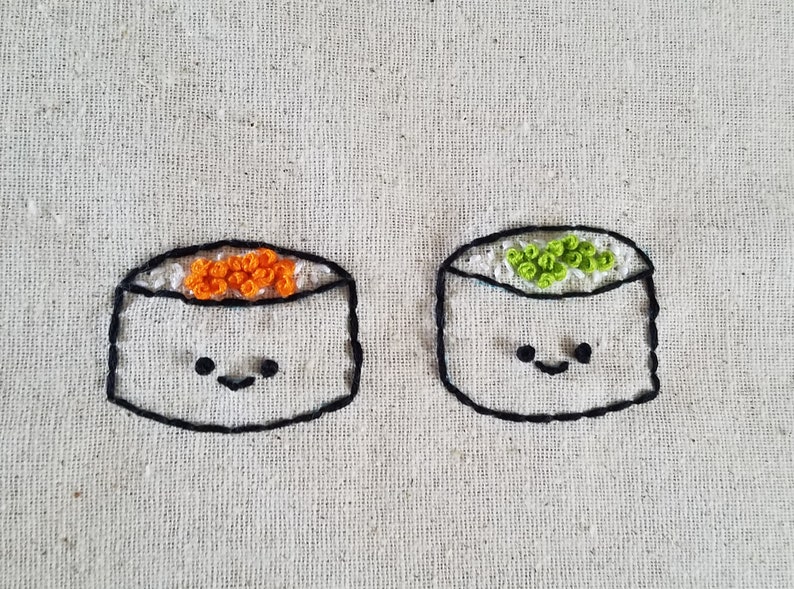 Silly Sushi Japanese Foods Digital Hand Embroidery Pattern image 6