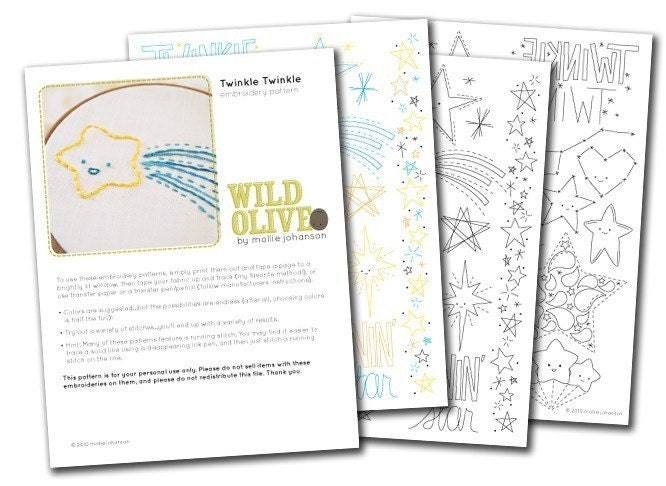 Twinkle Twinkle - Star PDF Embroidery Pattern - Etsy