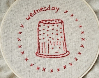 PDF Embroidery Pattern - Chores of the Week