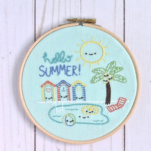 Hello Summer PDF Hand Embroidery Pattern image 8