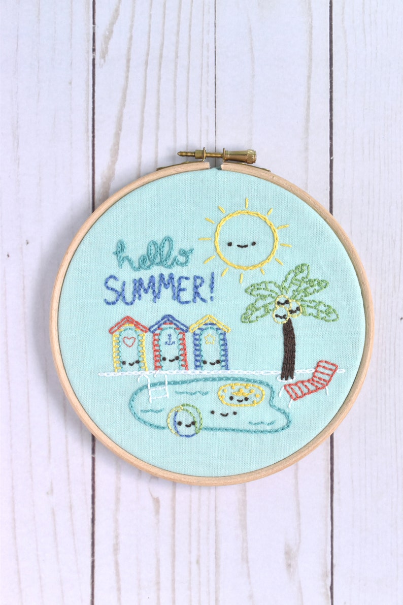 Hello Summer PDF Hand Embroidery Pattern image 8