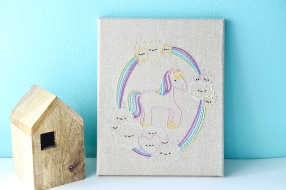 Kawaii Unicorn Dreams PDF Hand Embroidery Pattern