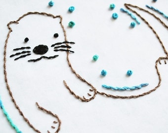 Loutre douce - Motif de broderie animale