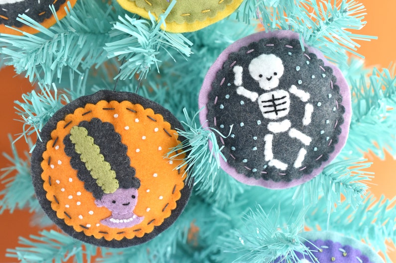 Not-So-Spooky Felt Ornaments DIY Halloween Project with PDF Patterns and Instructions image 10
