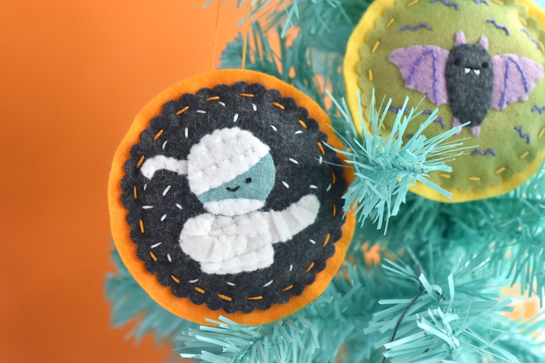 Not-So-Spooky Felt Ornaments DIY Halloween Project with PDF Patterns and Instructions image 5
