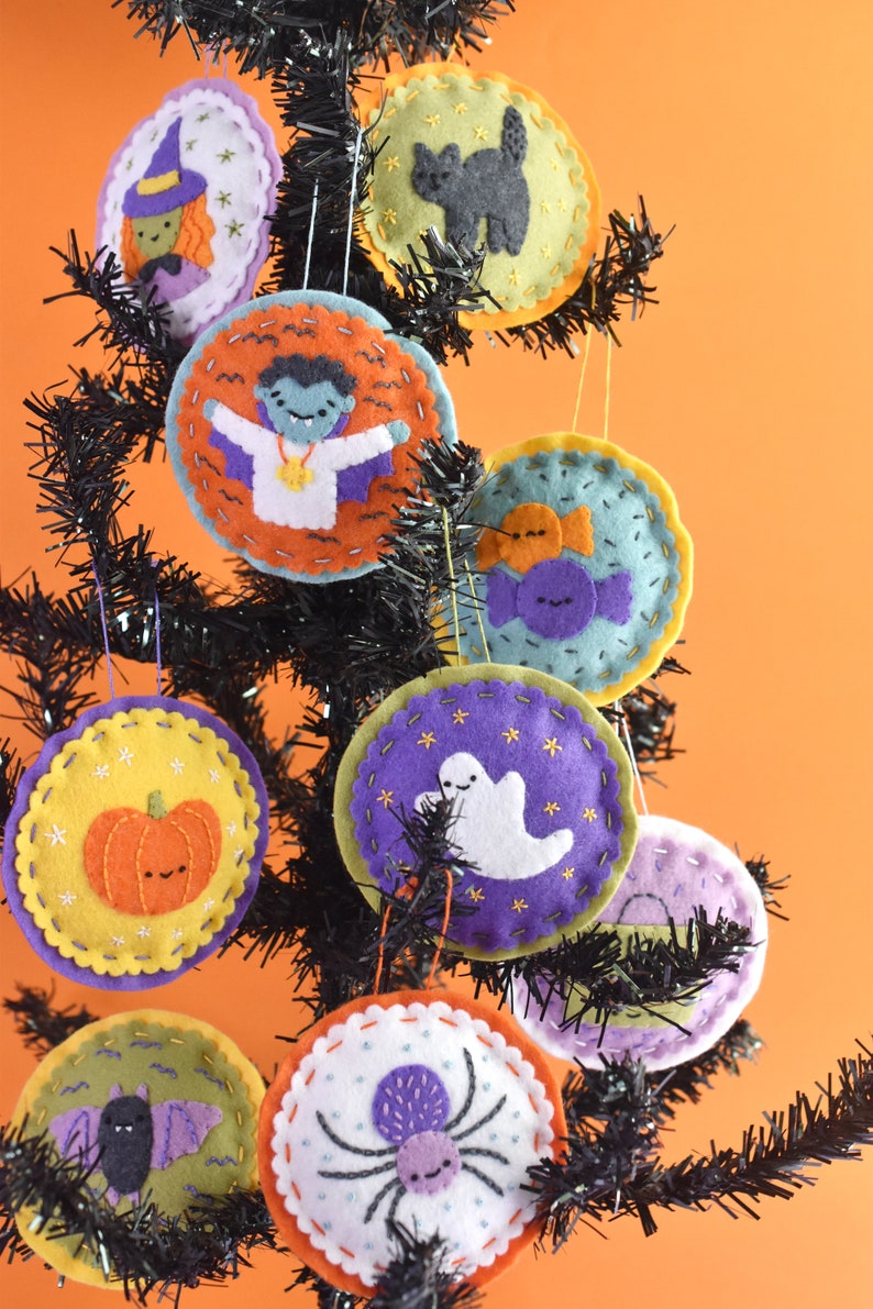 Not-So-Spooky Felt Ornaments DIY Halloween Project with PDF Patterns and Instructions image 3