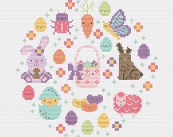 Easter Joy! Cross Stitch - Kawaii PDF Spring/Easter Pattern