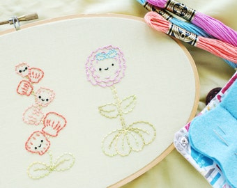 Quite Contrary - Nursery Rhyme Gardening Embroidery Pattern PDF